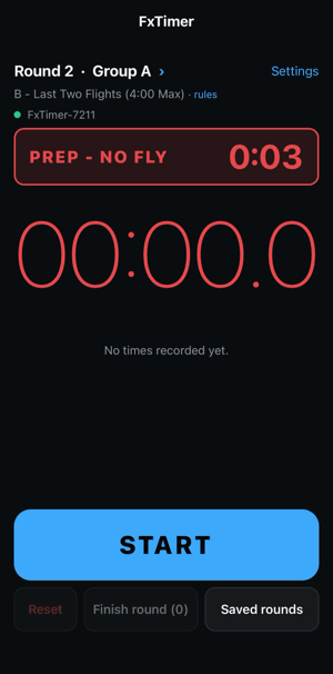 The window bar counting down in red during preparation, then turning green as working time begins